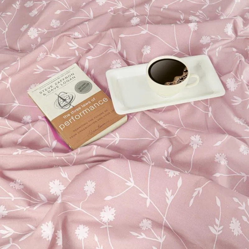 Swayam Myra Floral Cotton Bedsheet (Pink) - 200 TC media 4