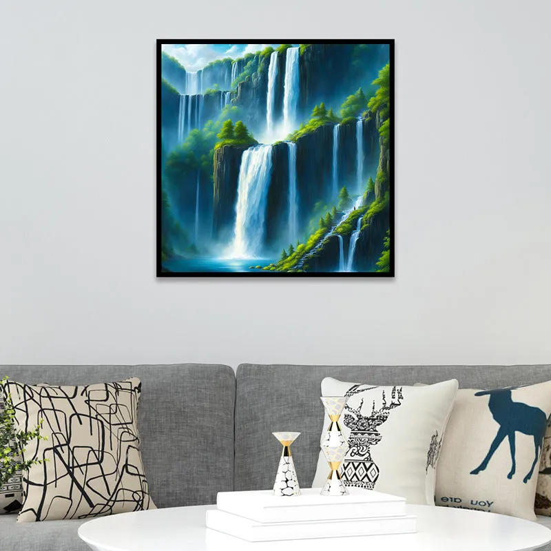 Misty Falls II Canvas Wall Art With Frame media 1