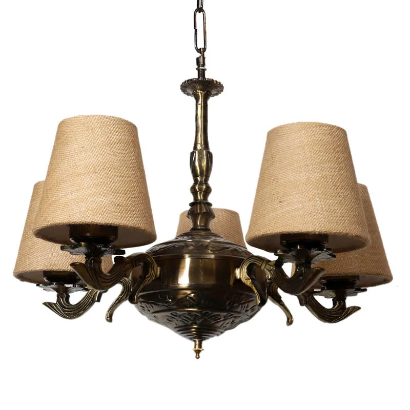 Fiora Conical Golden Antique Ceiling Lamp media 4