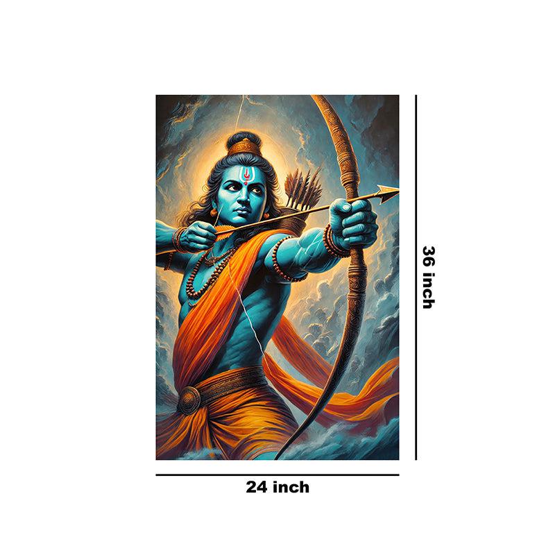 The King Of Dharma Poly Canvas Wall Painting - Blue & Orange media 9