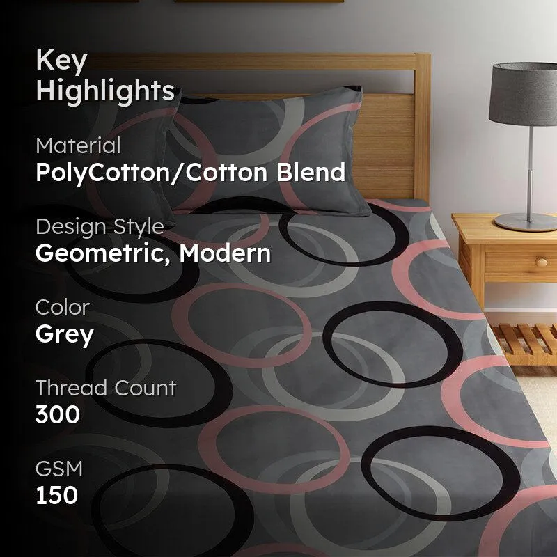 Aston Geometric Bedsheet - 150 GSM media 2