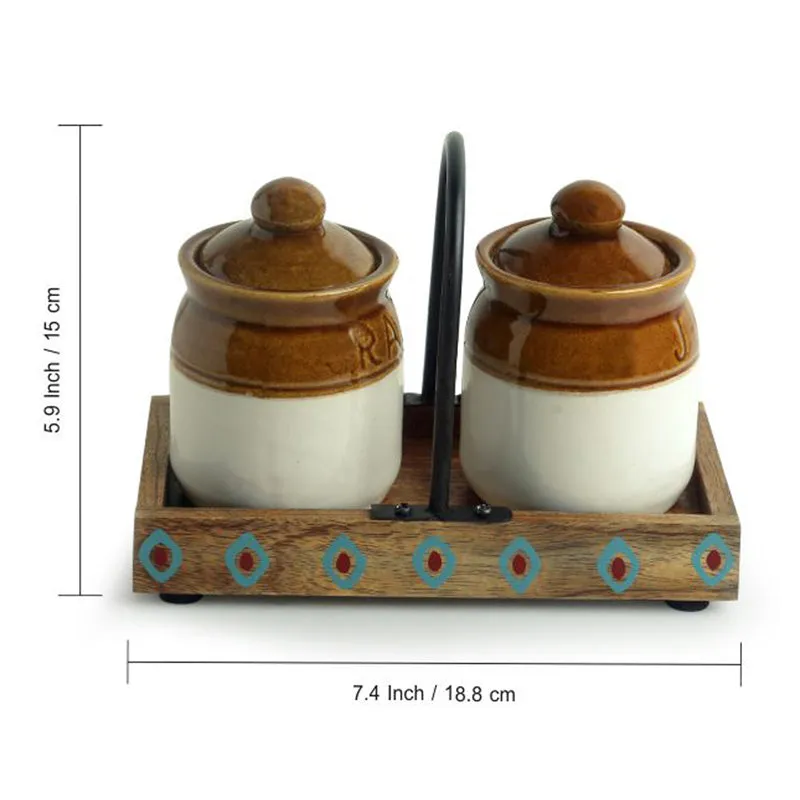 Achar Handglazed Ceramic Jar Set (225 ML) - Four Piece Set media 8