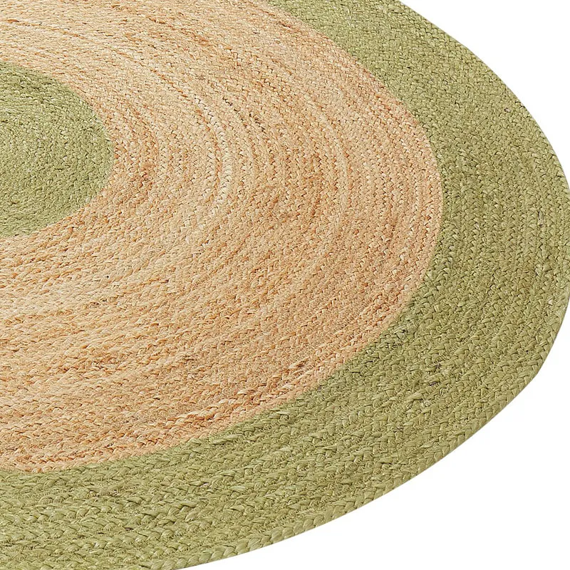 Spiral Craft III Braided Jute Area Rug - Green, Beige media 5
