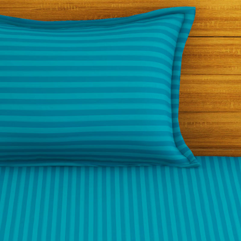 Hilton Cotton Bedsheet (Teal) - 210 TC media 5