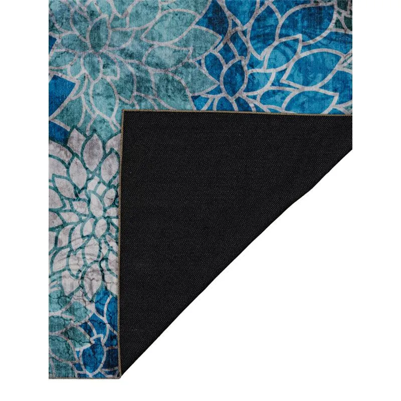 Enaya Floral Polyester Carpet - Blue media 7
