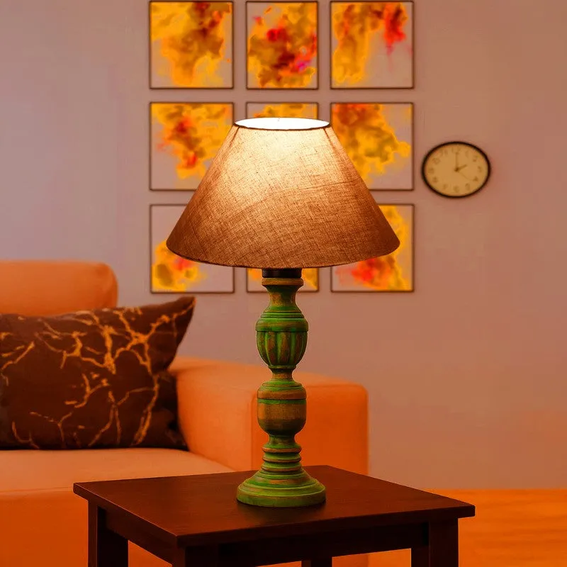 Arvello Liora Wooden Table Lamp - Grey media 1