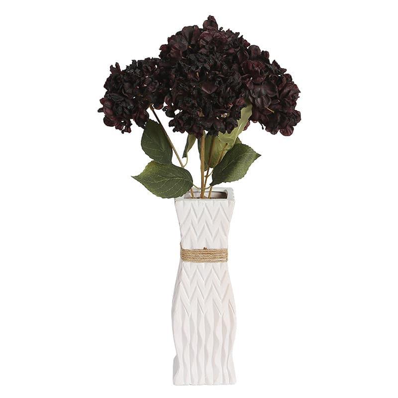 Faux Albidus Hydrangea Floral Bunch - Dark Plum media 3