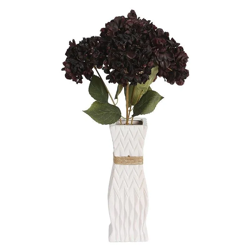 Faux Albidus Hydrangea Floral Bunch - Dark Plum media 3