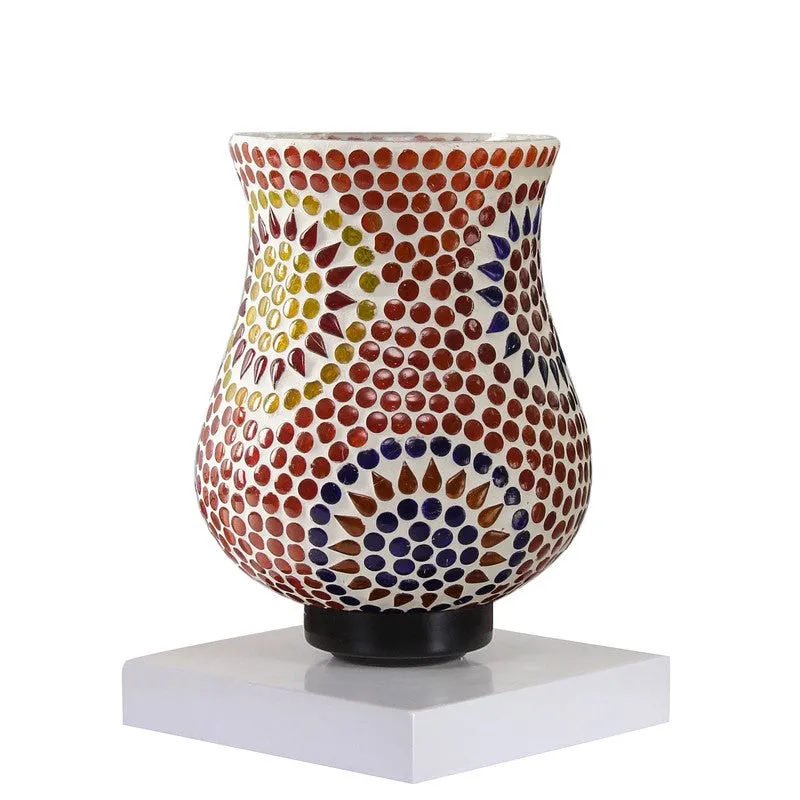 Luminexia Mosaic Glass Table Lamp With Wooden Base - Multicolor media 6