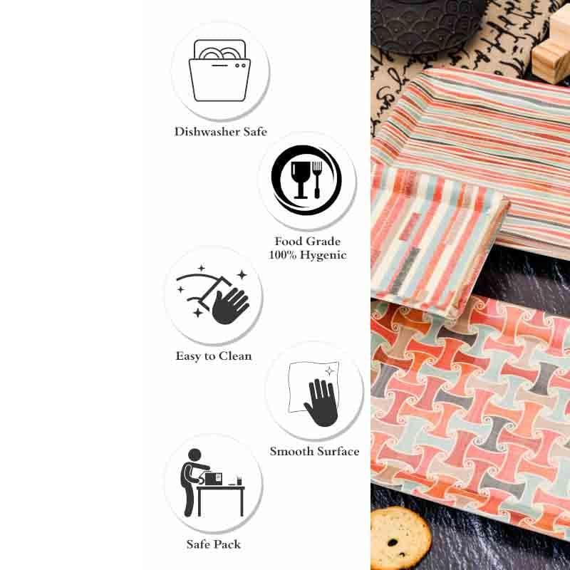 Conglomerate Melamine Tray - Red - Set of Three media 4