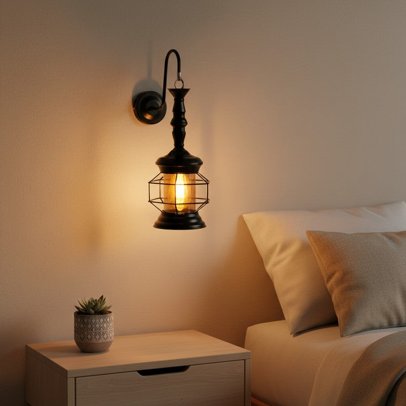 Sleek Noir Iron Wall Lamp