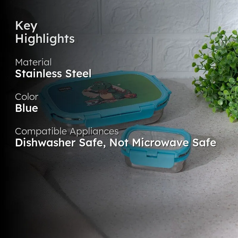 Croc Whimsy Blue Lunch Box (775/150 mL) - Two Piece Set media 2