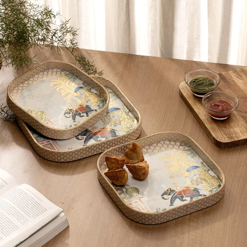 VistaWood Rectangle MDF Serving Tray - Set Of Three media 1