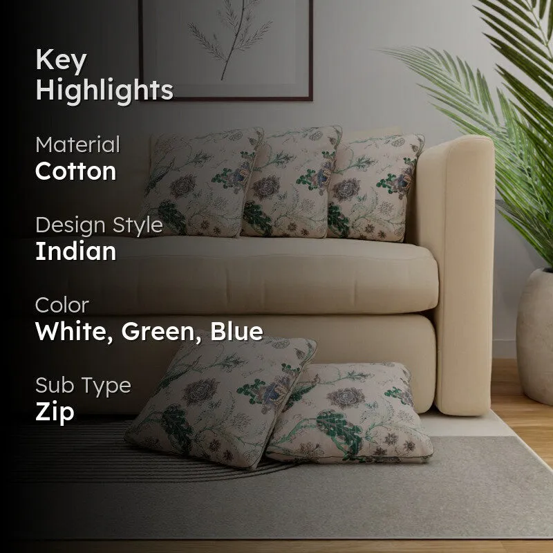 Bloom Havenia Cotton Cushion Covers - Set Of Five media 2