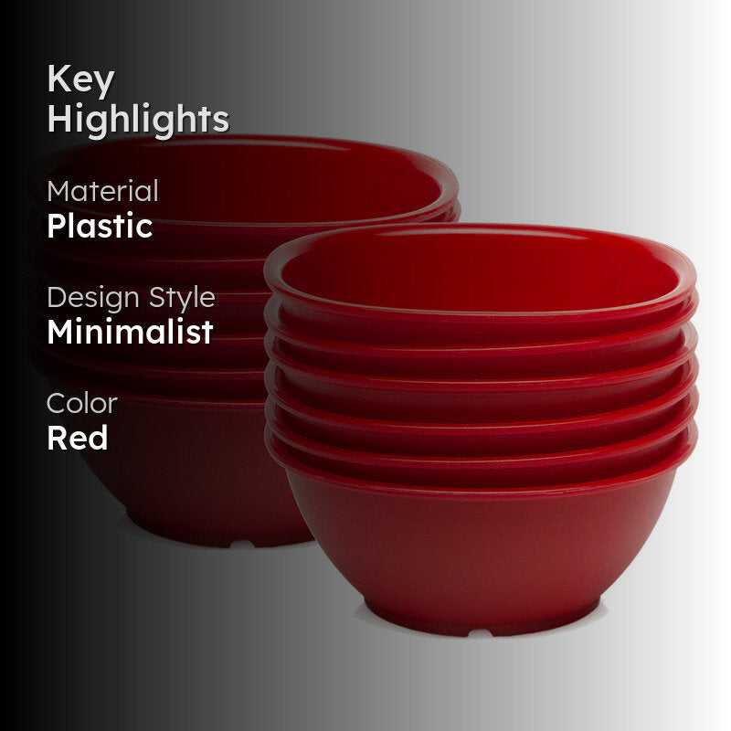 Mihaya 400 ml Snack Bowl (Red) - Set Of Twelve media 2