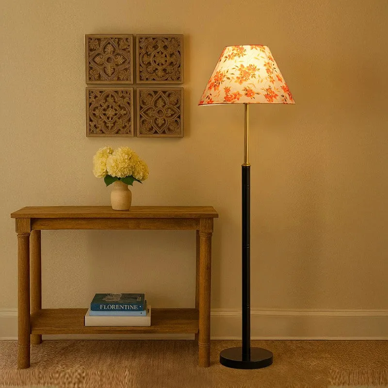 Golden Ray Wooden Floor Lamp - Orange media 1