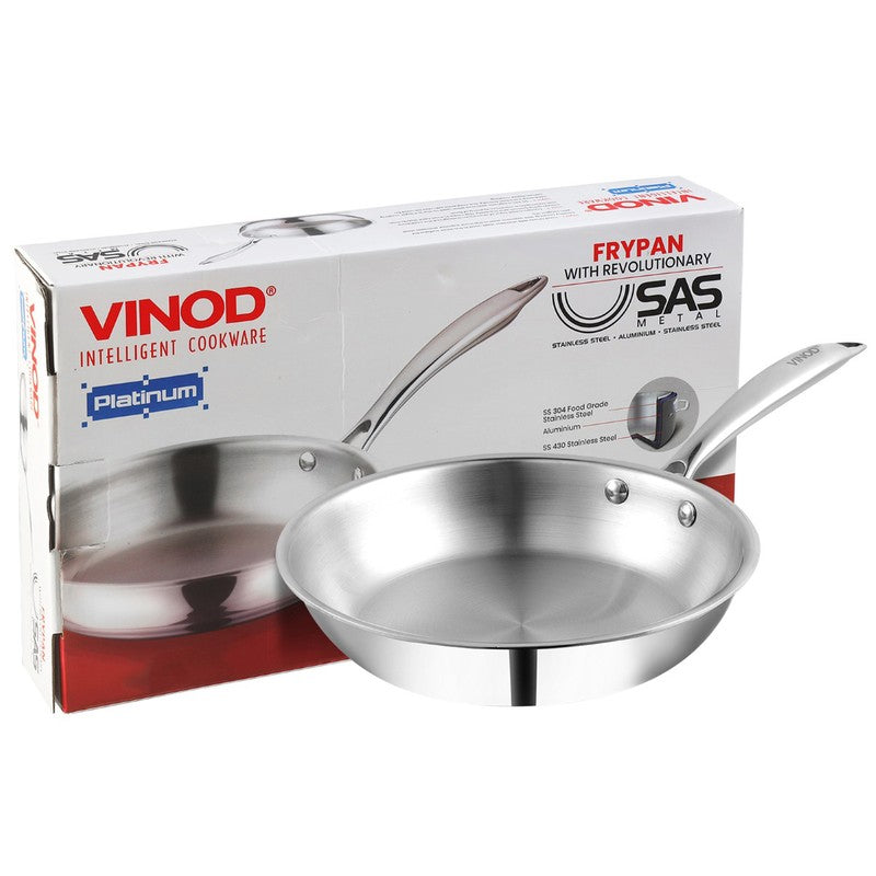 Vinod Silvra Stainless Steel Frying Pan - 2200 mL/19 Inches media 9