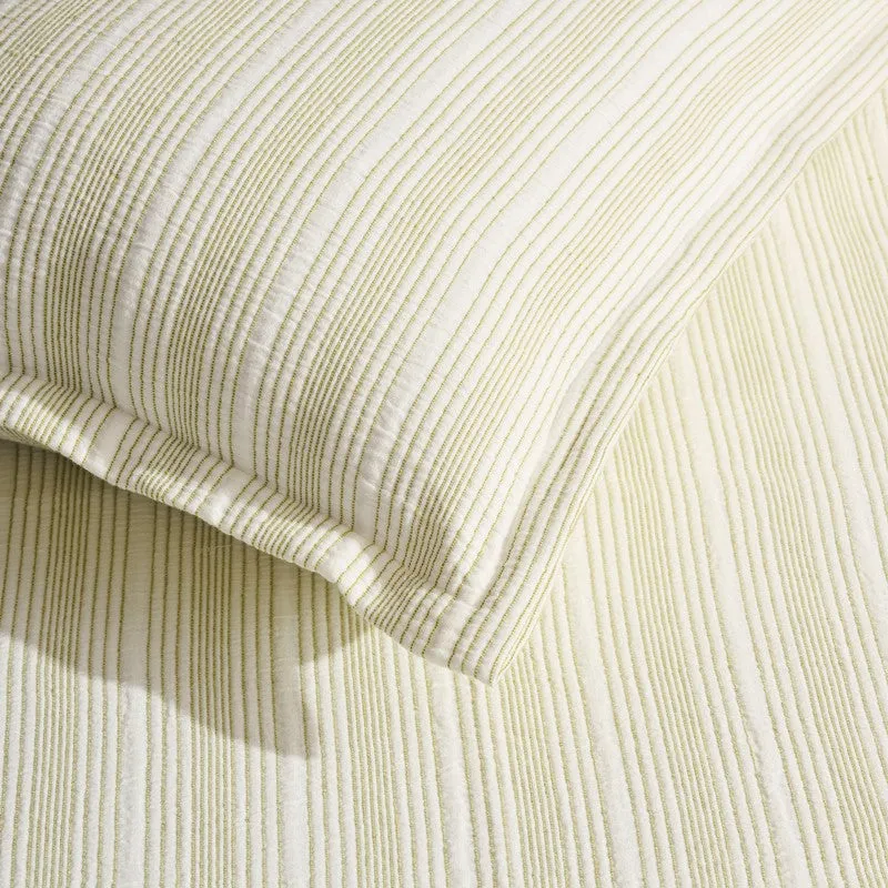 Stripe Grace Cotton Bedcover (White) (280 Gsm) - Three Piece Set media 3
