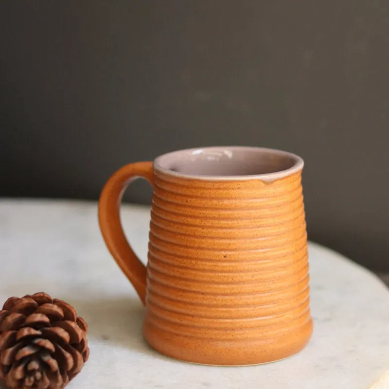 Venia Ceramic Tea Cup (220 mL Each/Rust) - Set of Two media 1