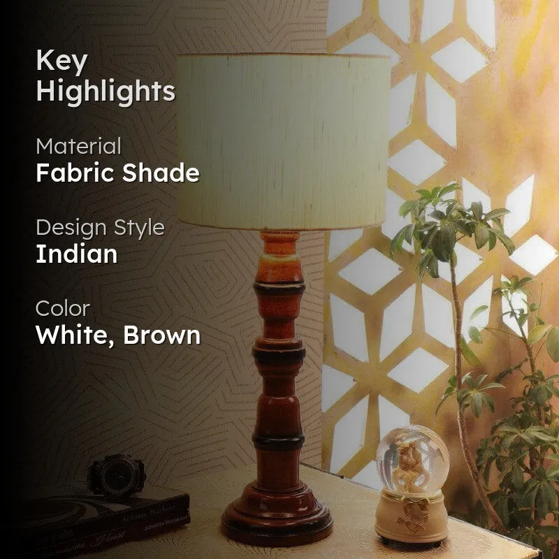 Sorar Winde Fabric Table Lamp - White,Brown media 2