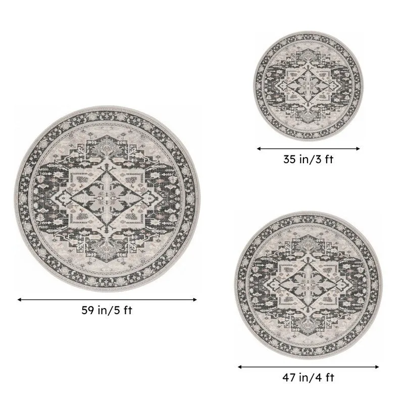 Antique Dreams Medallion Round Recycled PET Rug media 9