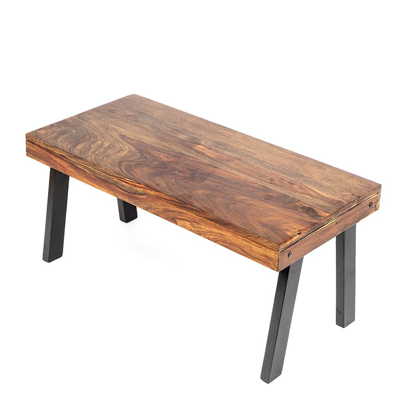 Xexon Sheesham Wooden Center Table - Light Brown media 4