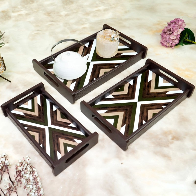 Kyro Wooden Serving Tray - Set Of Three