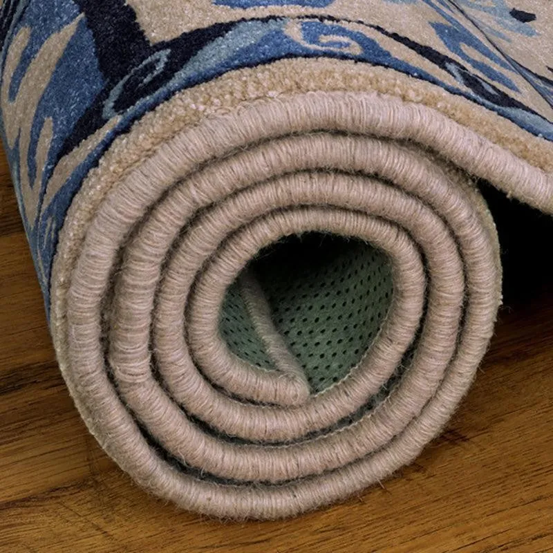 Gamling Hand Tufted Ethnic Wool & Nylon Carpet - Blue media 7