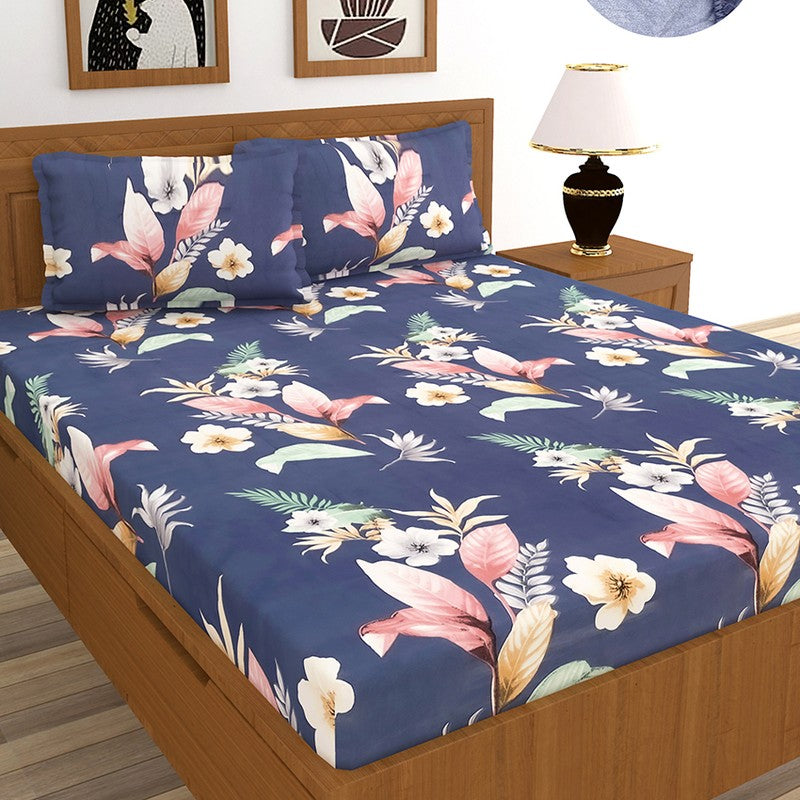 GeoLoom King Fitted Microfiber Bedsheet - 150 GSM