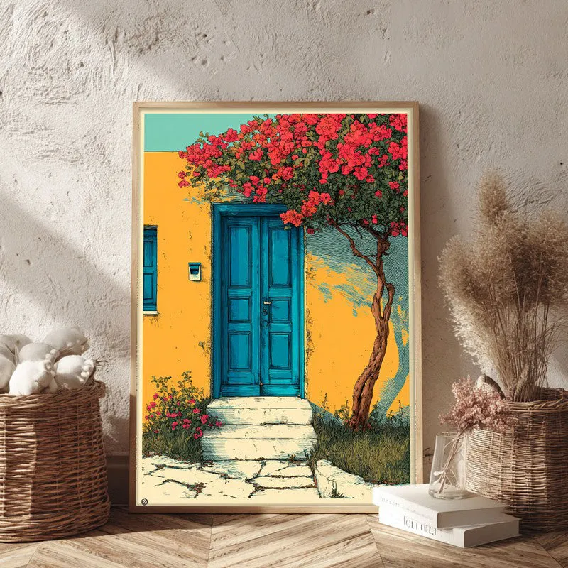 Floral Shade Canvas Wall Painting - Brown Frame media 3
