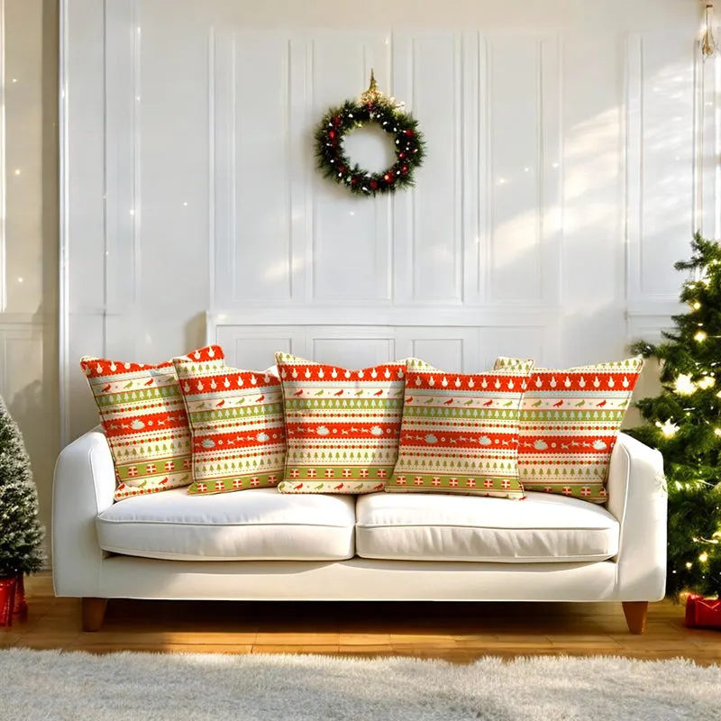 Yuletide Knits Velvet Christmas Cushion Cover - Set Of Five media 1
