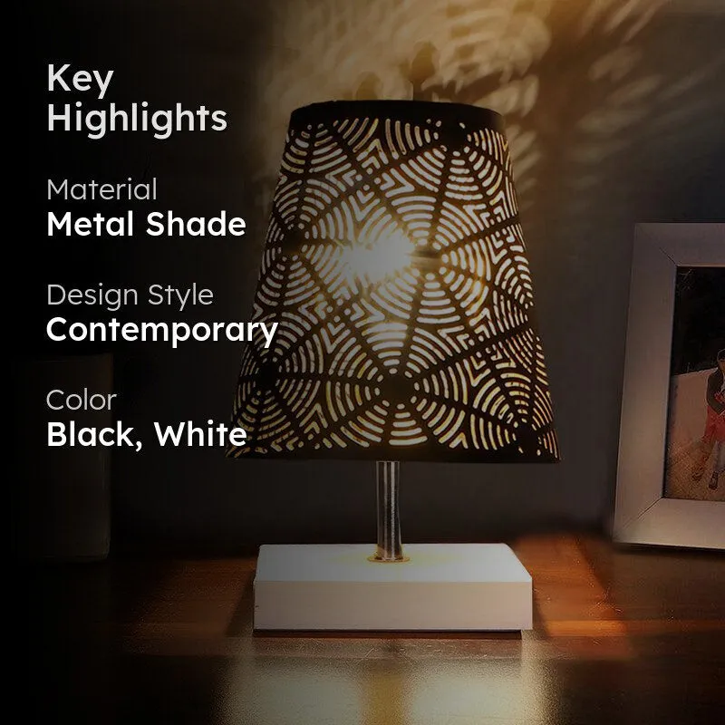 Alsa Etched Metal Table Lamp - Black,White media 2