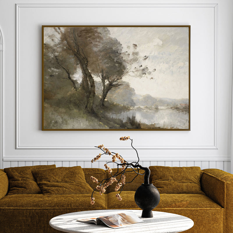 Ethereal Waters Wood Wall Art With Frame - Black