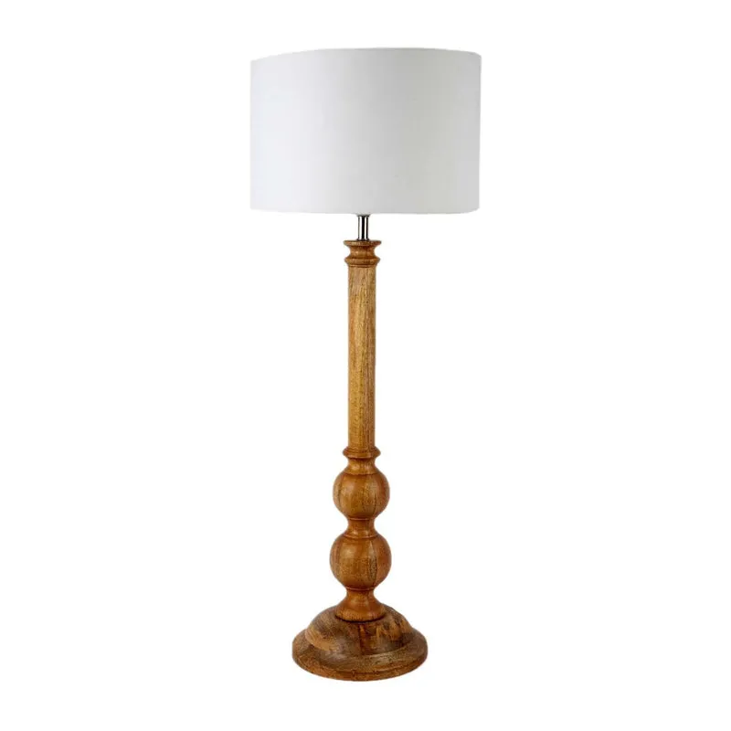 Mintra Wooden Table Lamp - Brown,White media 3