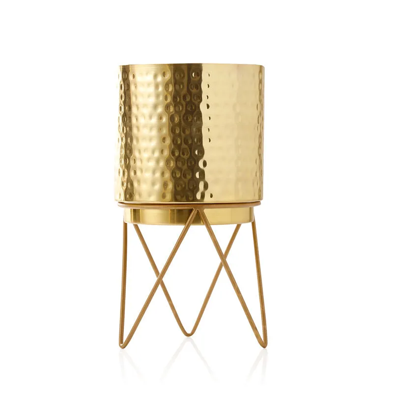 Teodora Hammered Planter - Gold media 5