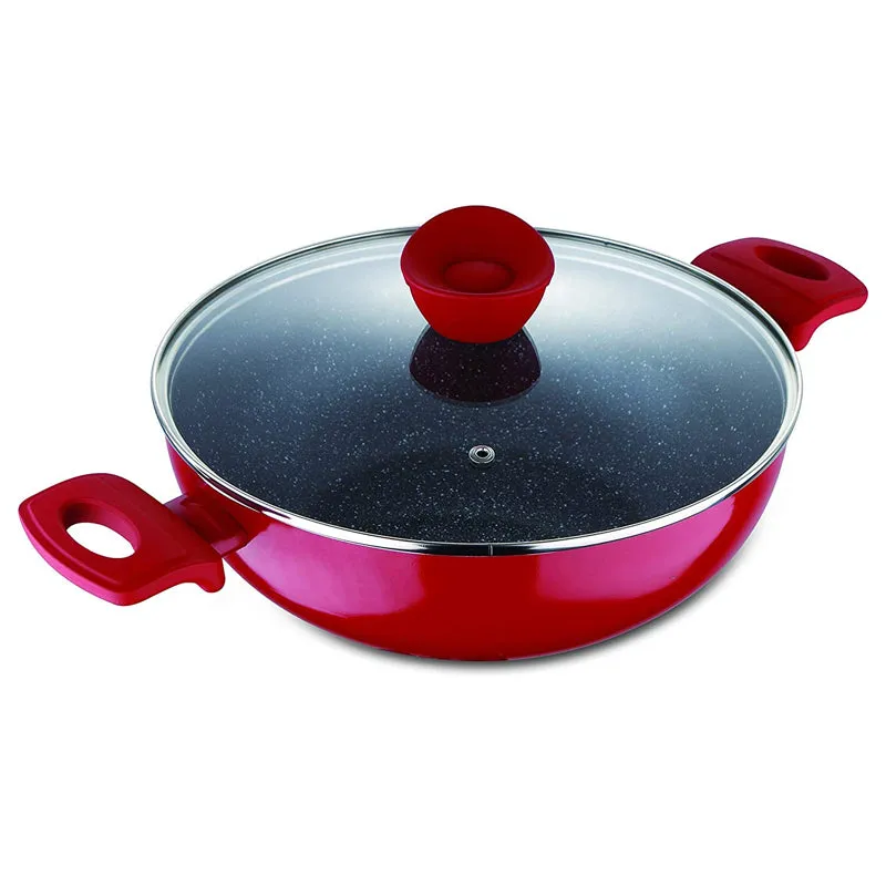 Bergner Bellini Plus Non Stick Kadhai With Lid (Red) - 5200 mL media 3