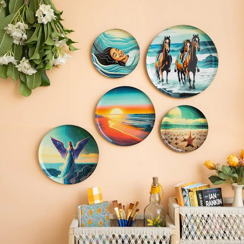 Scenic Art Round Metal Wall Plates - Set Of Five media 3