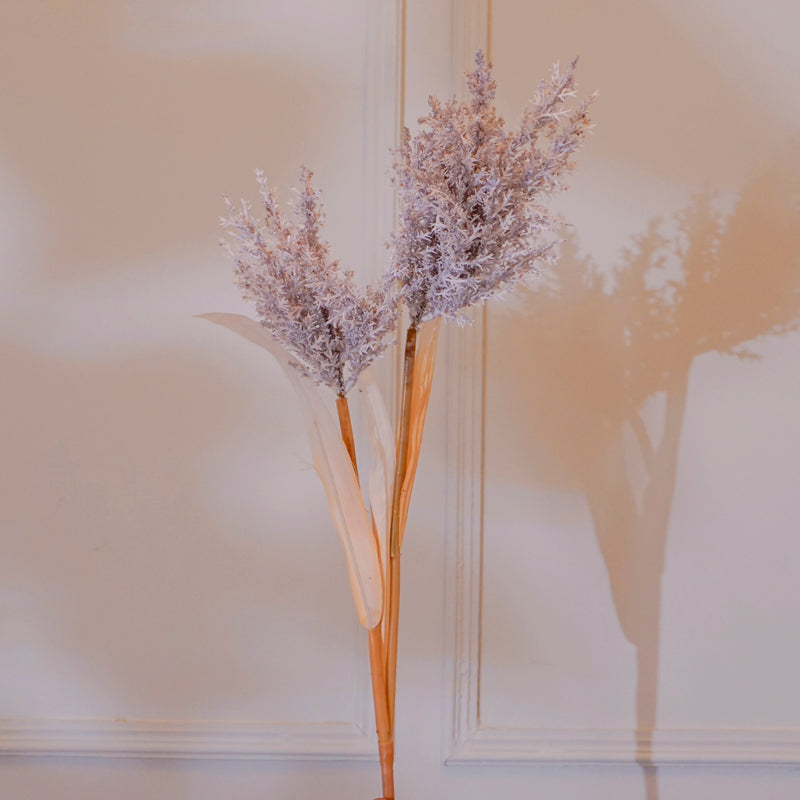 Faux Pearl Millet Grass Flower Stick (Grey) - 38 CM media 3