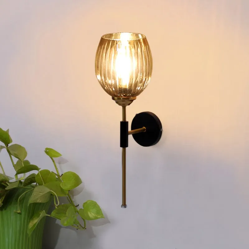 Golden Amber Glass Wall Lamp media 4
