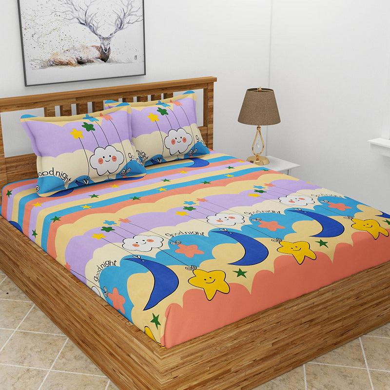 Sleepy Starlight Kids Microfiber Bedsheet - 150 GSM