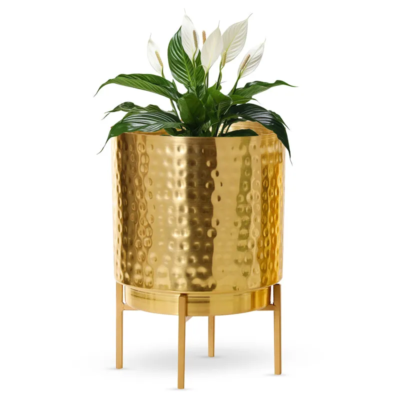 Vida Ember Golden Planter with Stand media 2