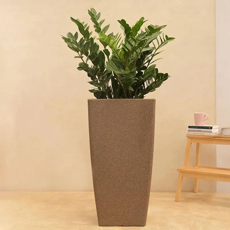 Ugaoo Lava Bloc Plastic Planter - Brown media 3