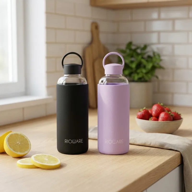 Rioware UrbanSip Minimal Bottle (Black, Purple, 750 mL Each) - Set Of Two media 1