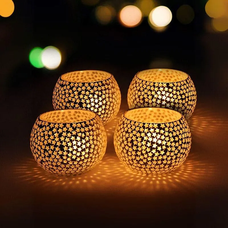 Starry Muse Tealight Candle Holder - Set Of Four media 1