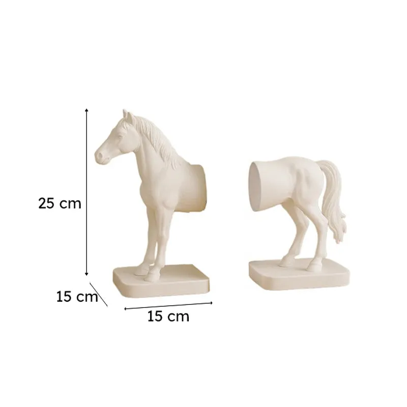 Classic Horse Design Book End - White media 7