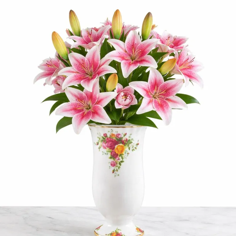 Blossoria Polyester Artificial Lily Flower - Set Of Four media 4