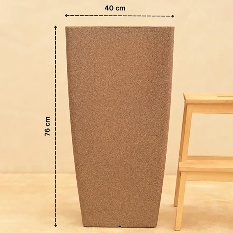 Ugaoo Lava Bloc Plastic Planter - Brown media 7