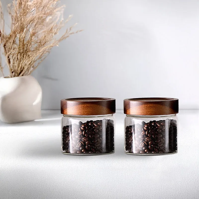 Bergner Crystal Seal Airtight Glass Storage Jar (340 mL Each) - Set Of Two media 1