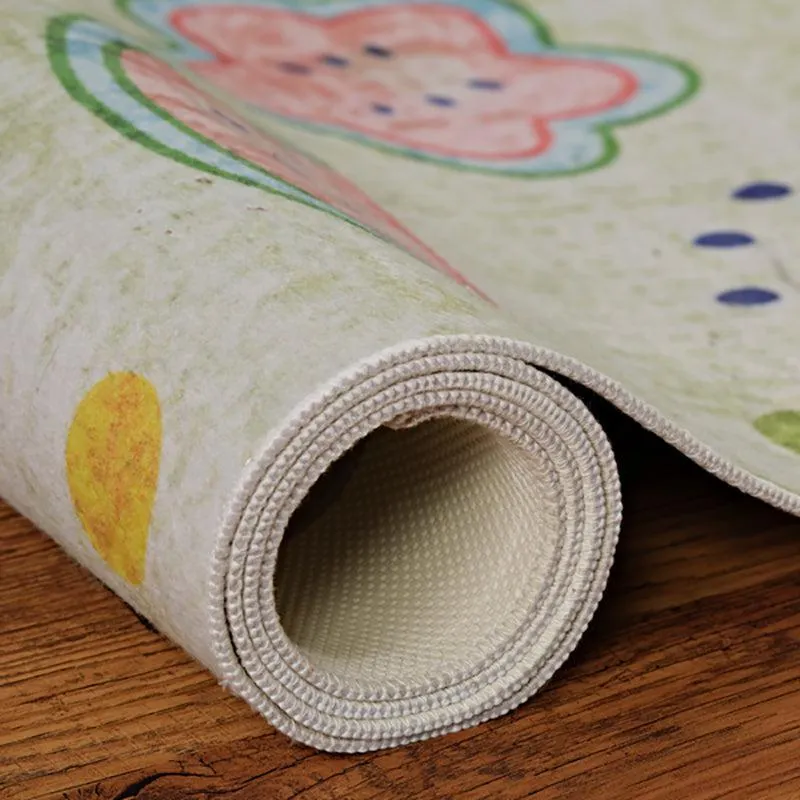 Rolled carpet showing the thickness and underside texture