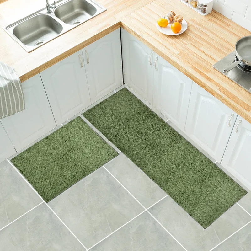Relma Anti Skid Cotton Runner Rug (Green) - Set Of Two media 1